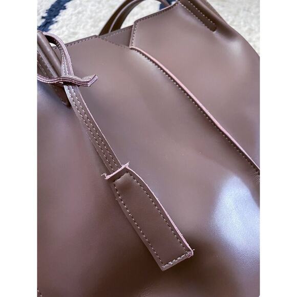 BAGINNING Brown Soft Leather Tote Large Genuine Leather Shopper Bag - Picture 9 of 15